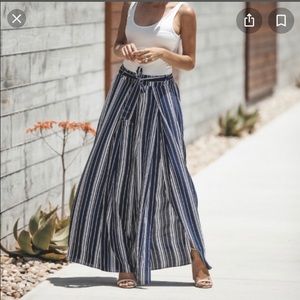 Vici Natasha slit tie pants (black and white )